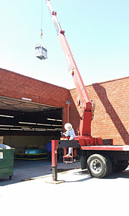 air conditioning, heating, ventilation, airlift, crane lift, helicopter lift, HVAC