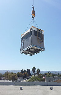 air conditioning, heating, ventilation, airlift, crane lift, helicopter lift, HVAC